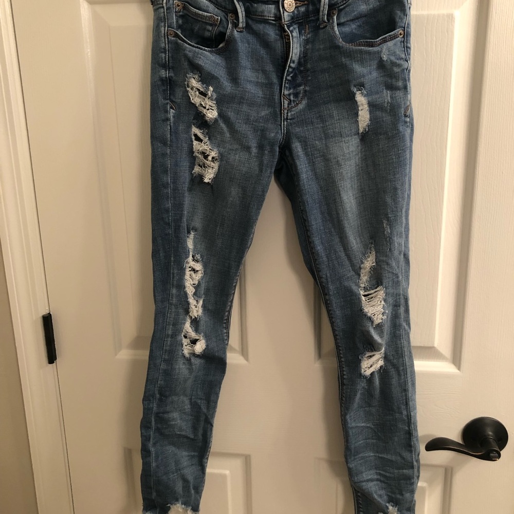 Distressed express jeans